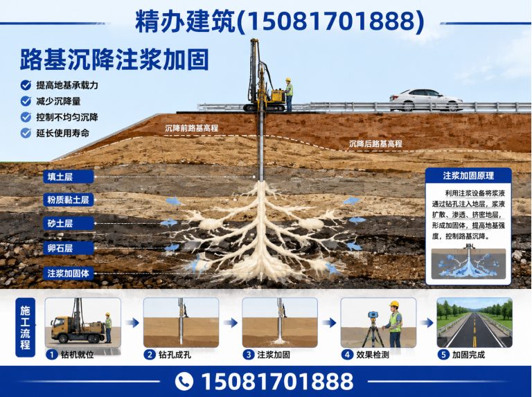 成安县基础下沉注浆顶升展示图
